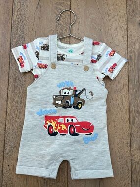 Disney Baby Cars Lightning McQueen Romper Coverall Set Baby Boy 3-6 months